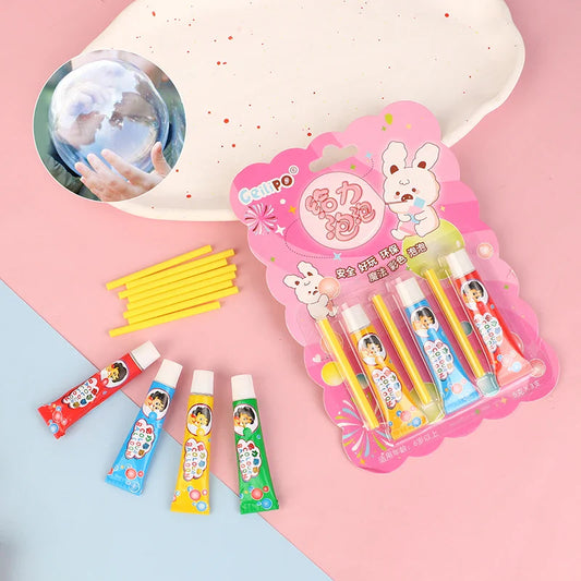 Magic Plastic Touchable Blow Bubbles Set