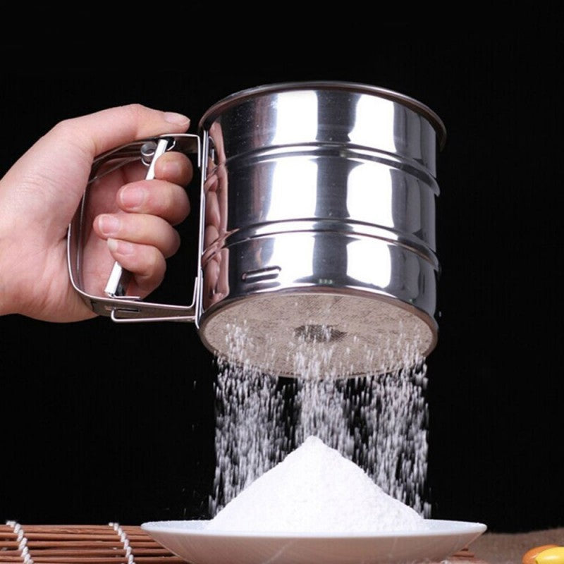 Flour Filter Stainless Steel - With handle & Smooth Filter