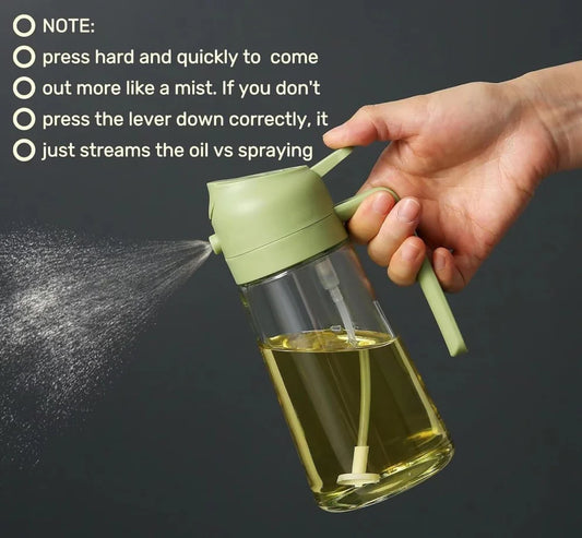 ENDOXI - 2 in 1 Oil Bottle – 500ML Oil Spray Bottle & Oil Dispenser