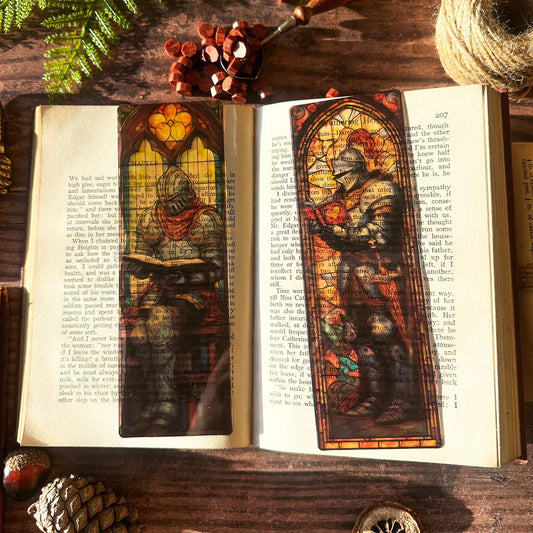 Knights Reading Stained Glass Bookmarks