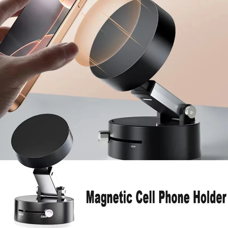 Universal Vacuum Magnetic Car Phone Holder, Dashboard Magnet Foldable Mobile Stand, Car Magnetic Phone Holder