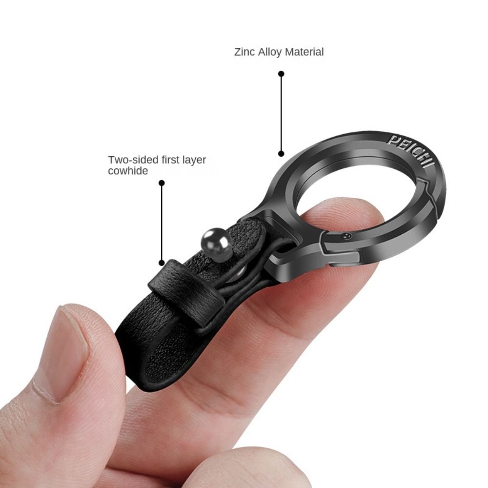 Portable Zinc Alloy Leather Keychain