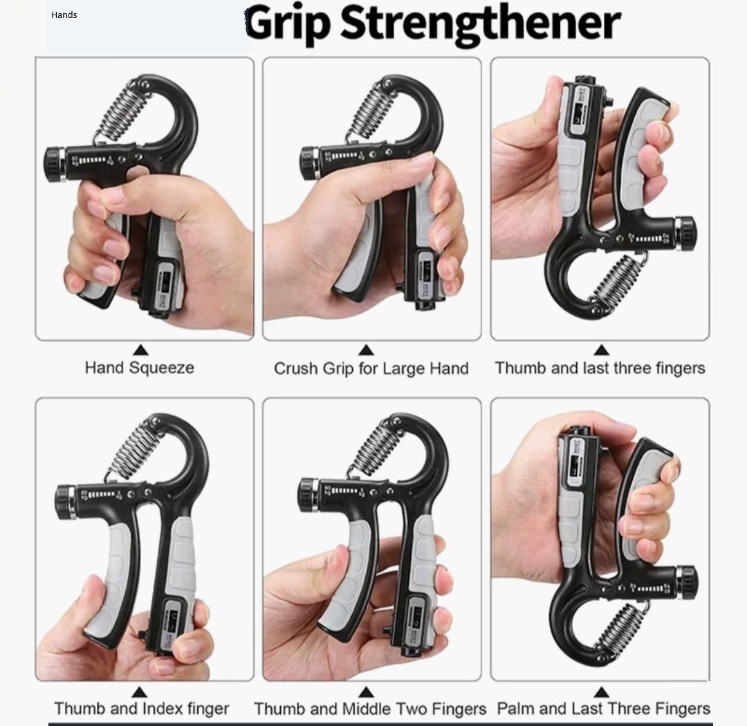 Adjustable Hand Gripper with Counter | 5–60kg Resistance | Wrist & Forearm Trainer