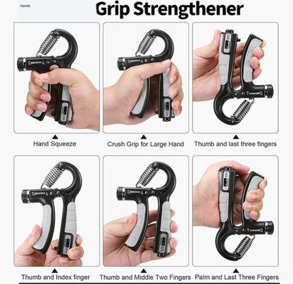 Adjustable Hand Gripper with Counter | 5–60kg Resistance | Wrist & Forearm Trainer