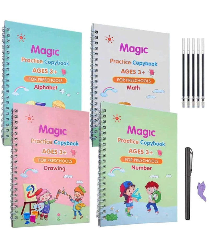 📚 4 Reusable Kids Practice Books Set
