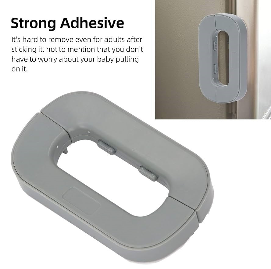 DIRBAK Baby Fridge Lock – Child Safety Adhesive Latch for Refrigerator, Cabinets