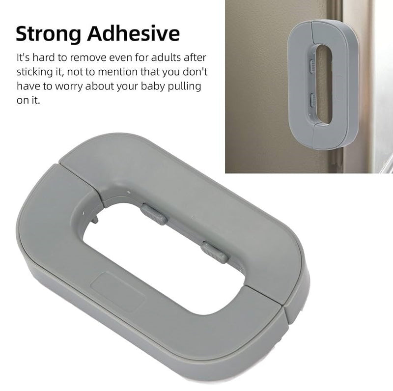 DIRBAK Baby Fridge Lock – Child Safety Adhesive Latch for Refrigerator, Cabinets