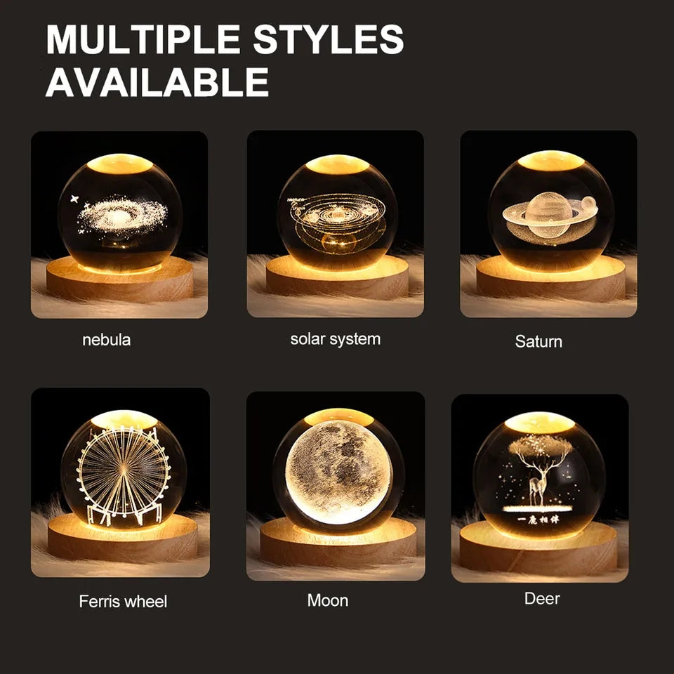 3D Crystal Ball Night Lamp