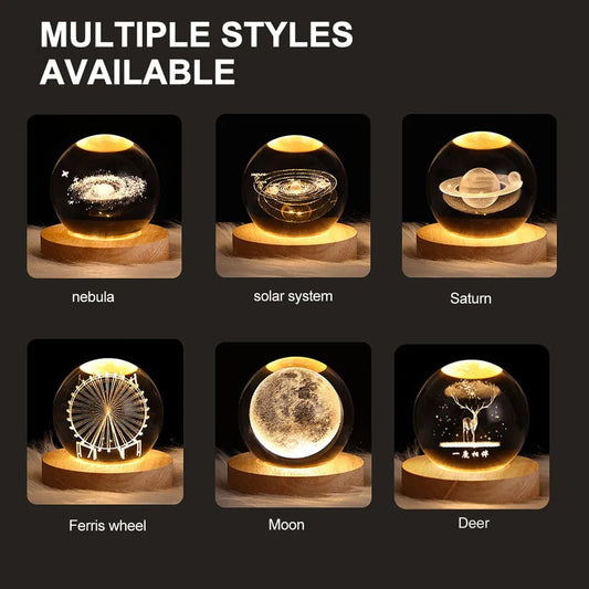 3D Crystal Ball Night Lamp