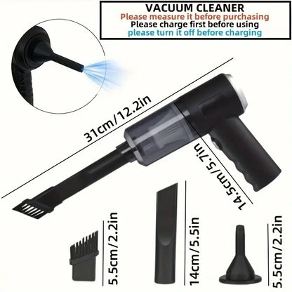 3-in-1 Mini Cordless Vacuum Cleaner – Powerful Duster, Blower & Pump